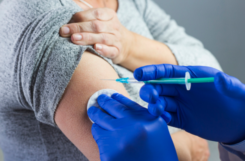 Man receiving vaccination