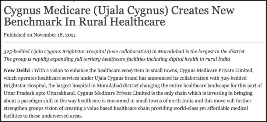 Cygnus Medicare Creates Medicare Creates New Benchmark in Rural Healthcare